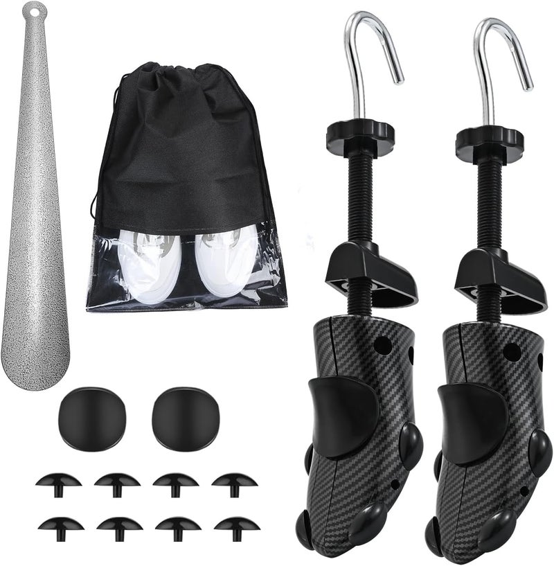 eachway Shoe Stretcher Shoe Trees,Adjustable Length & Width for Men and Women (S (for Women's 5.5-10) Black) - Image 4